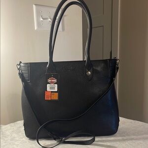 Harley Davidson 120th Anniversary Tote Black Leather